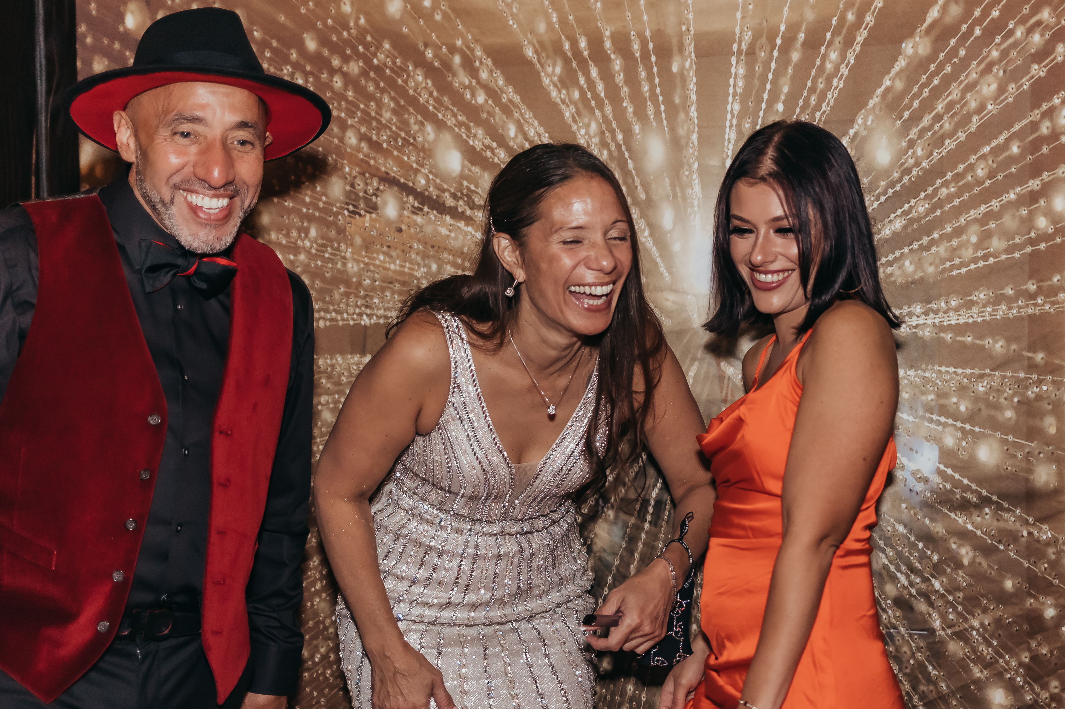 party goers having fun at the photo booth event photography in upstate NY